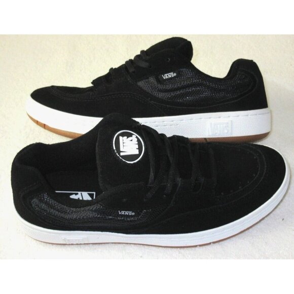 Vans Men's Speed Ls Black True White Suede Mesh Skate Shoes sizes NIB - Picture 1 of 5